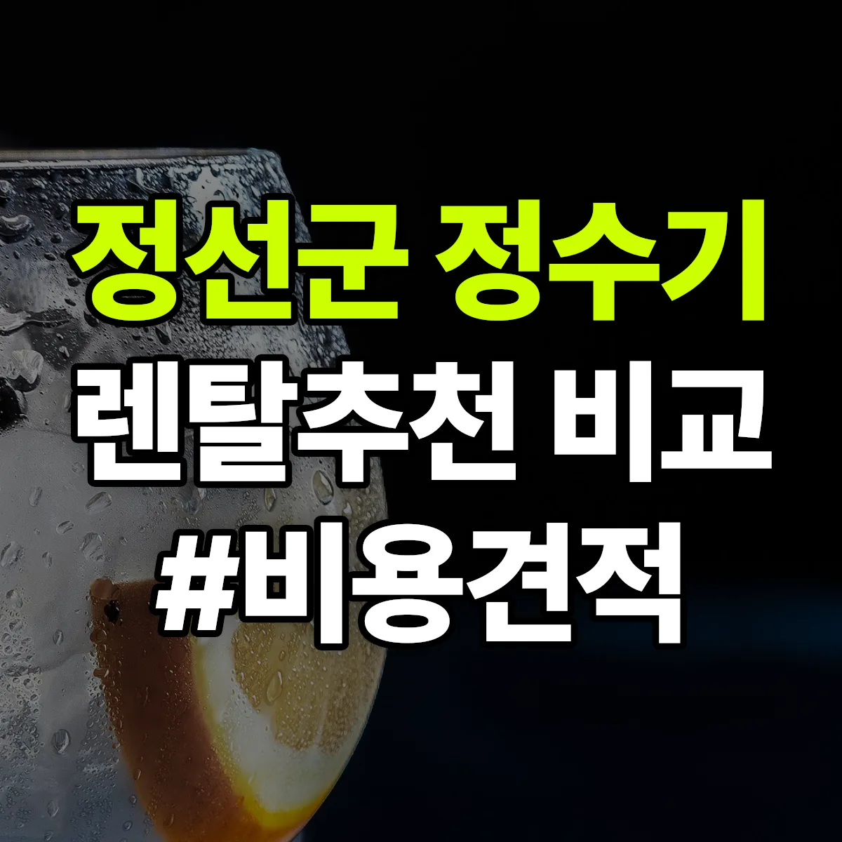 정선군 정수기 렌탈 추천 비교 견적 안내