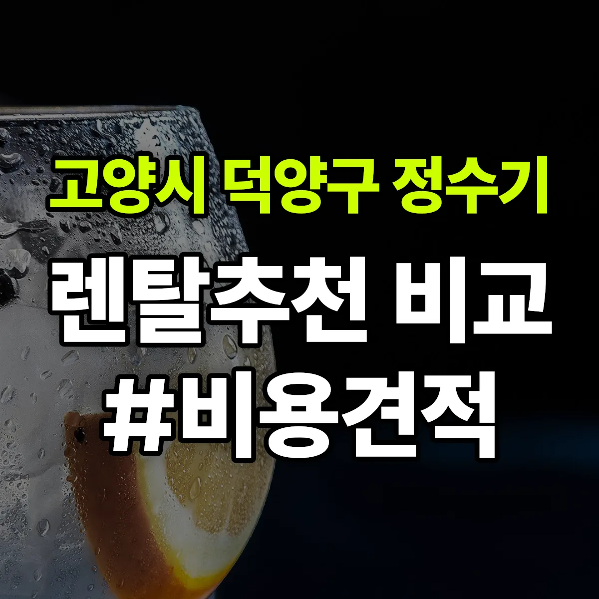 고양시 덕양구 정수기 렌탈 추천 비교 견적 안내
