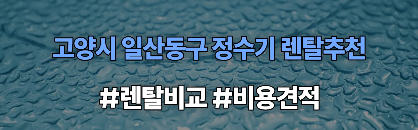 고양시 일산동구 정수기 렌탈 추천 비교 견적 안내