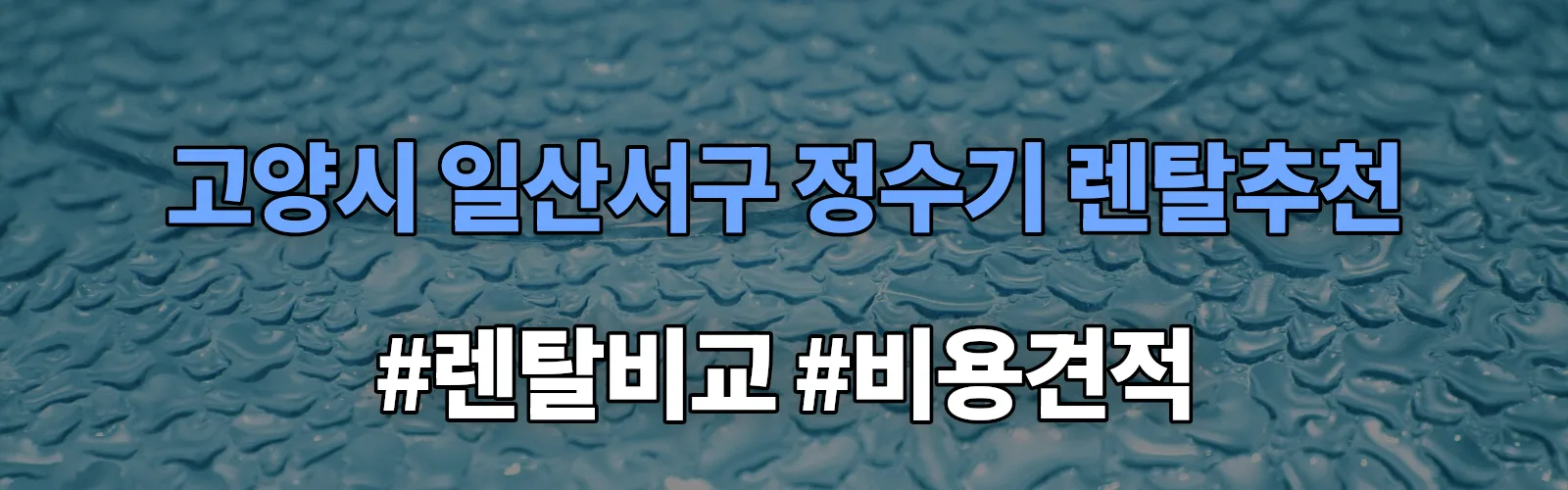고양시 일산서구 정수기 렌탈 추천 비교 견적 안내