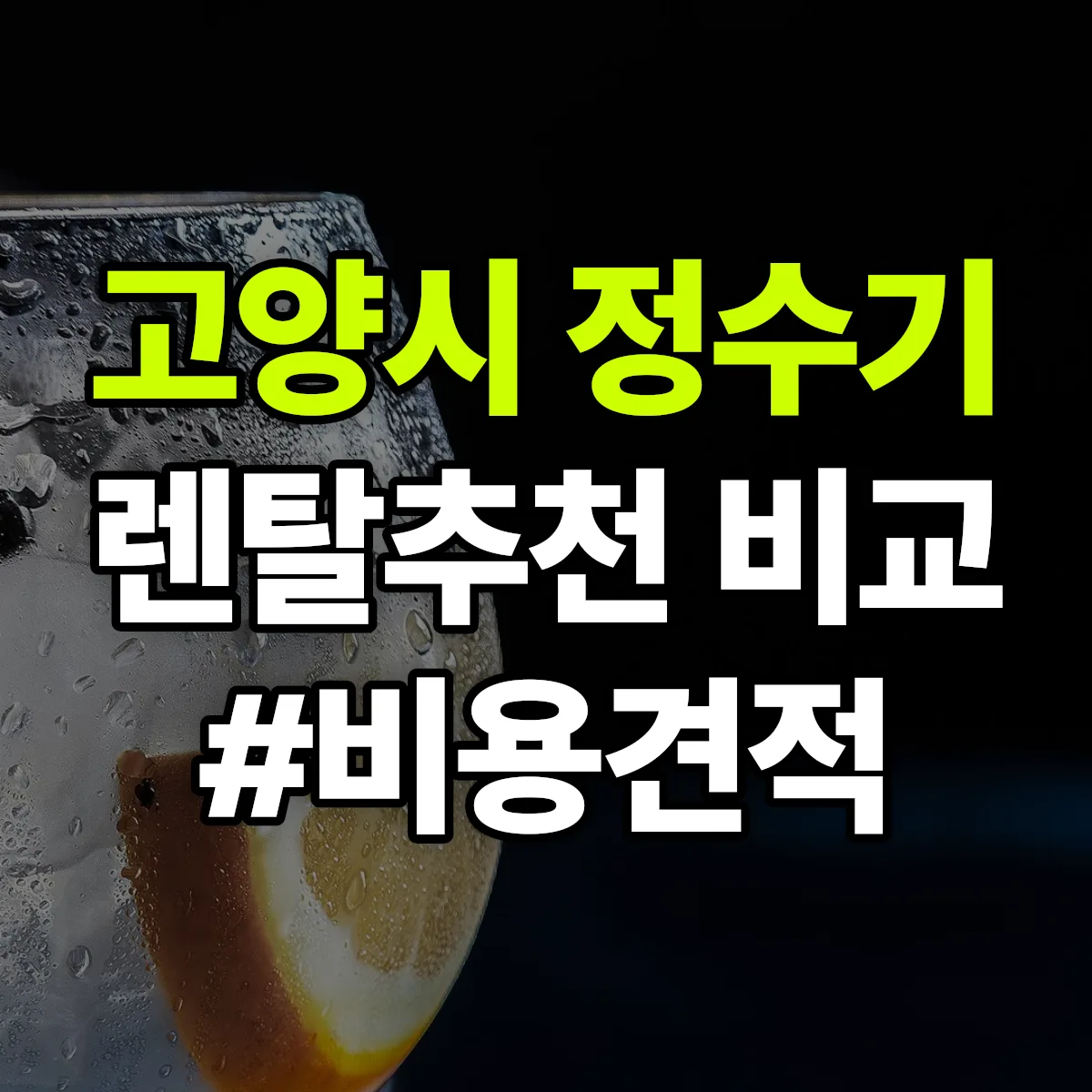 고양시 정수기 렌탈 추천 비교 견적 안내