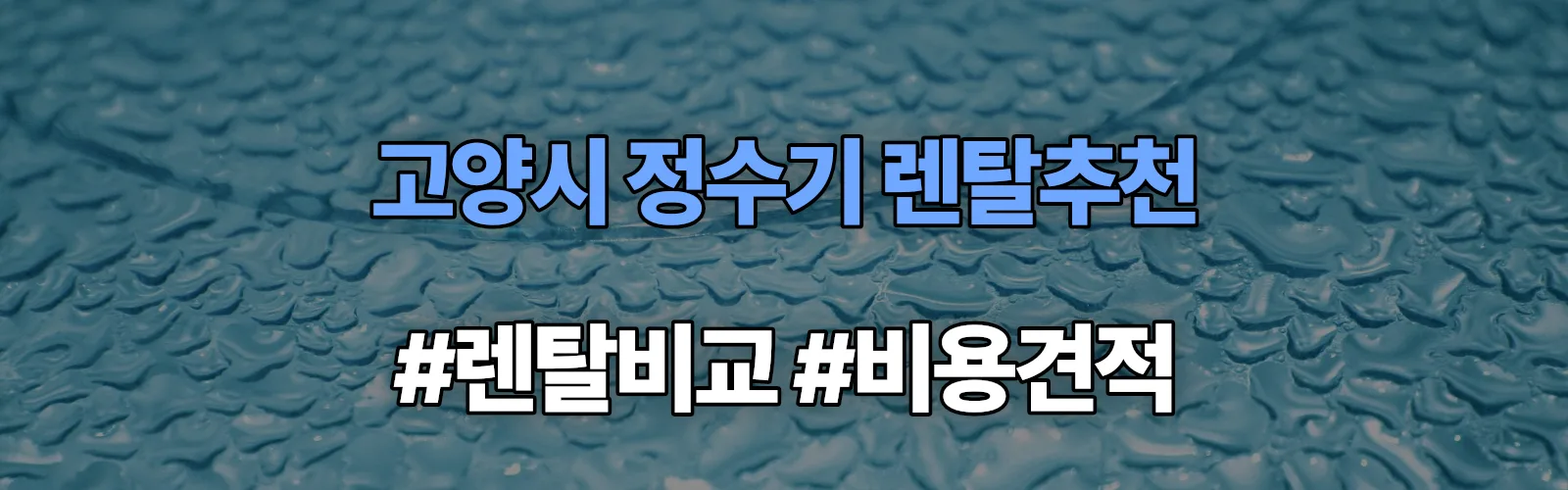 고양시 정수기 렌탈 추천 비교 견적 안내