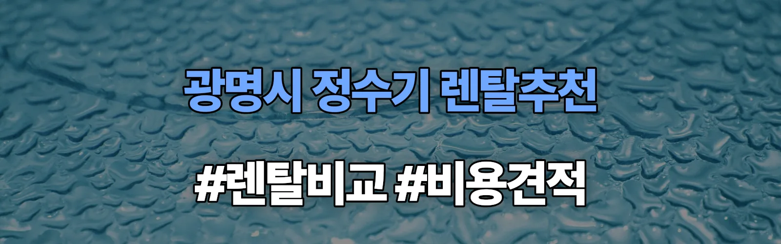 광명시 정수기 렌탈 추천 비교 견적 안내