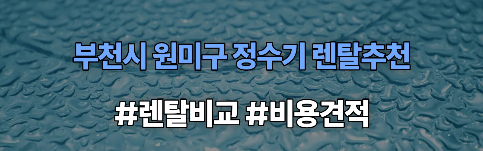 부천시 원미구 정수기 렌탈 추천 비교 견적 안내