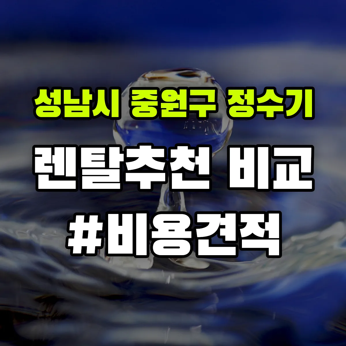 성남시 중원구 정수기 렌탈 추천 비교 견적 안내