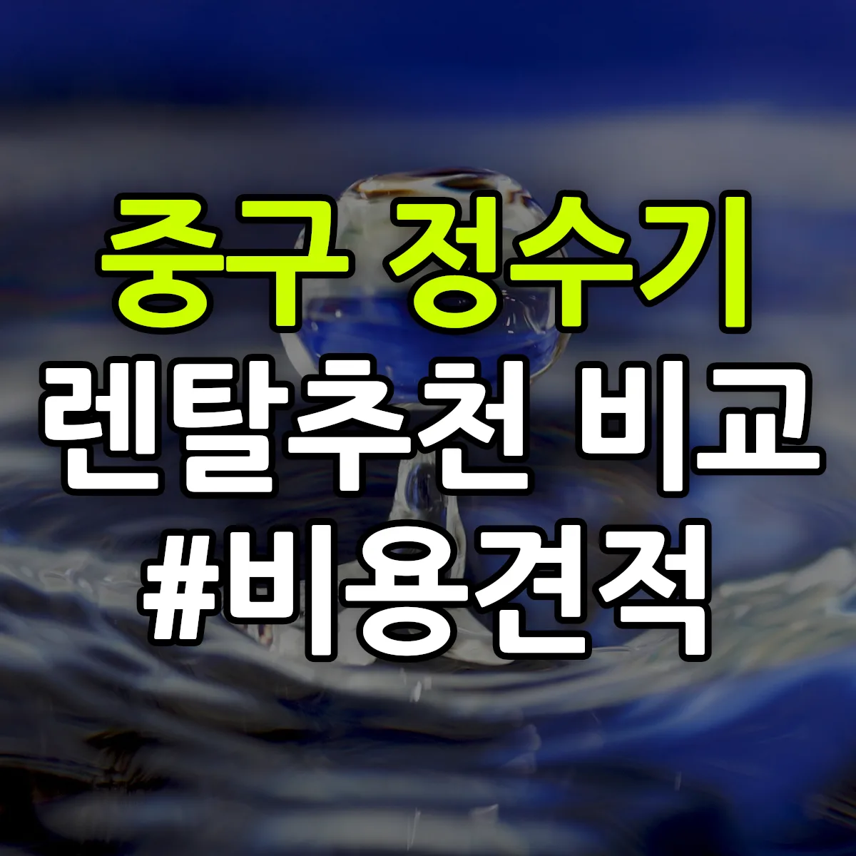 중구 정수기 렌탈 추천 비교 견적 안내