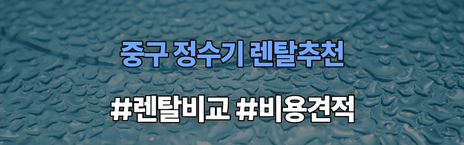 중구 정수기 렌탈 추천 비교 견적 안내