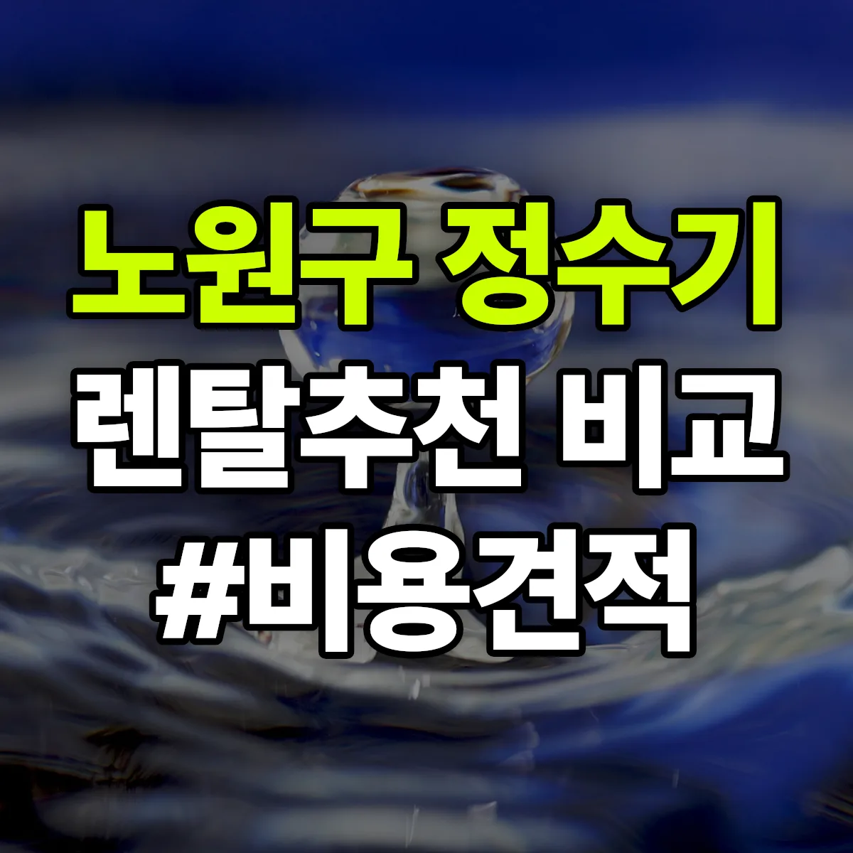 노원구 정수기 렌탈 추천 비교 견적 안내