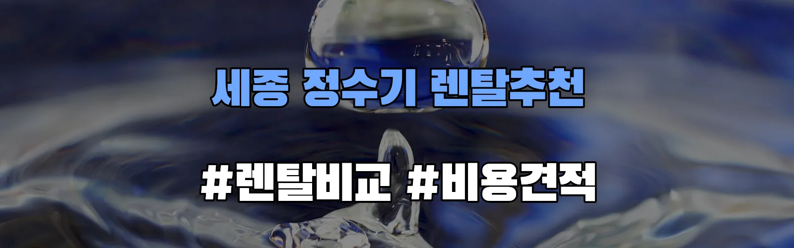 세종 정수기 렌탈 추천 비교 견적 안내