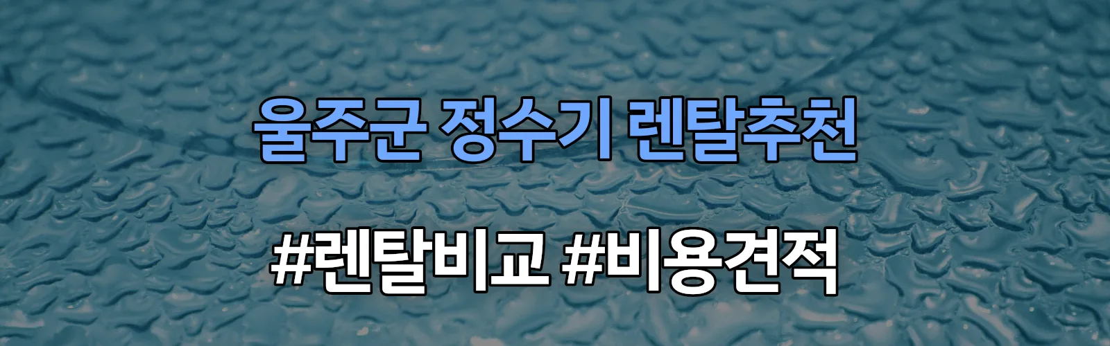 울주군 정수기 렌탈 추천 비교 견적 안내