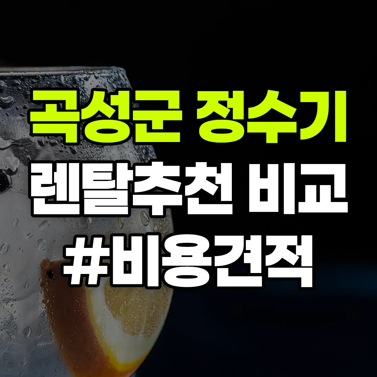 곡성군 정수기 렌탈 추천 비교 견적 안내
