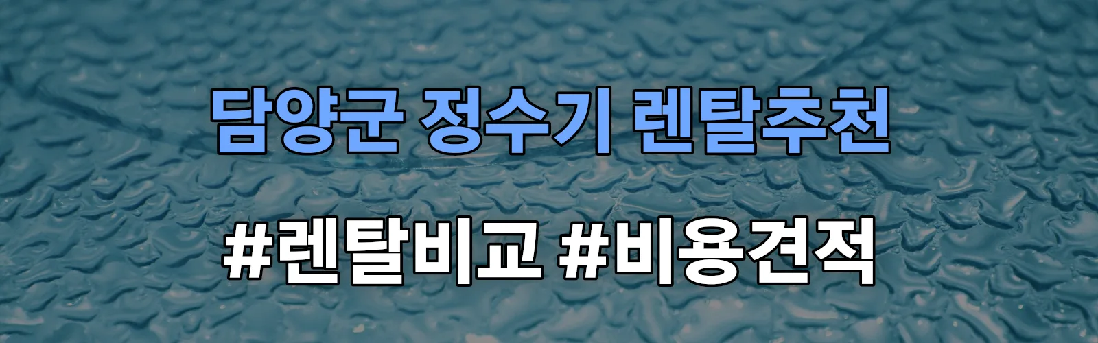 담양군 정수기 렌탈 추천 비교 견적 안내