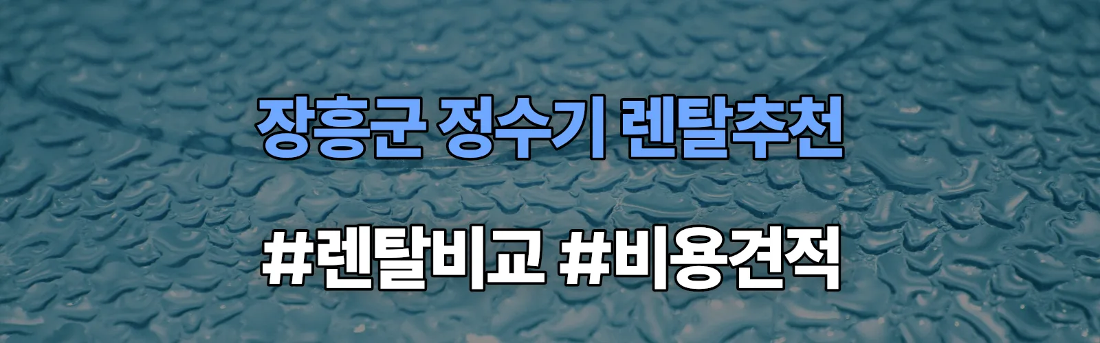 장흥군 정수기 렌탈 추천 비교 견적 안내