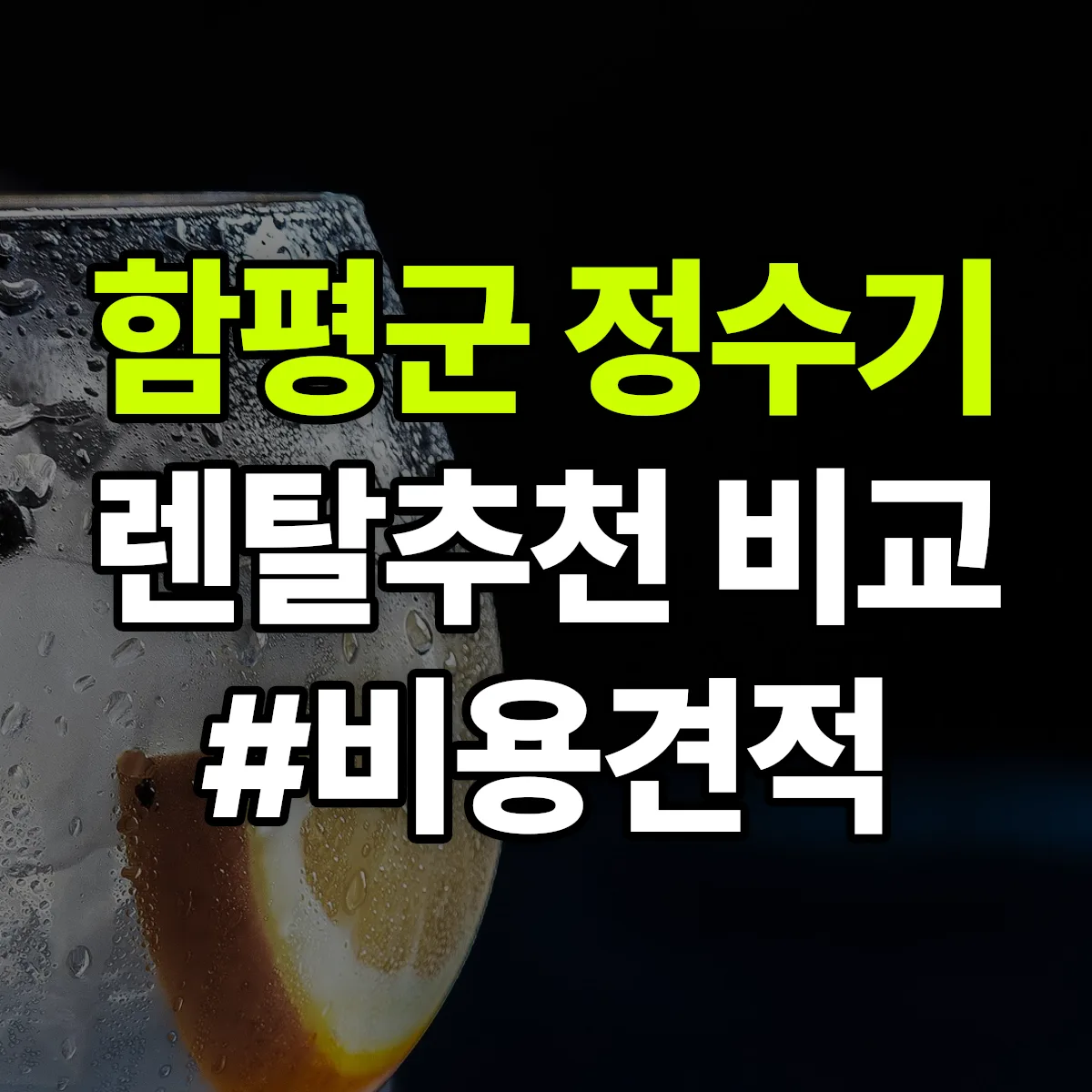 함평군 정수기 렌탈 추천 비교 견적 안내
