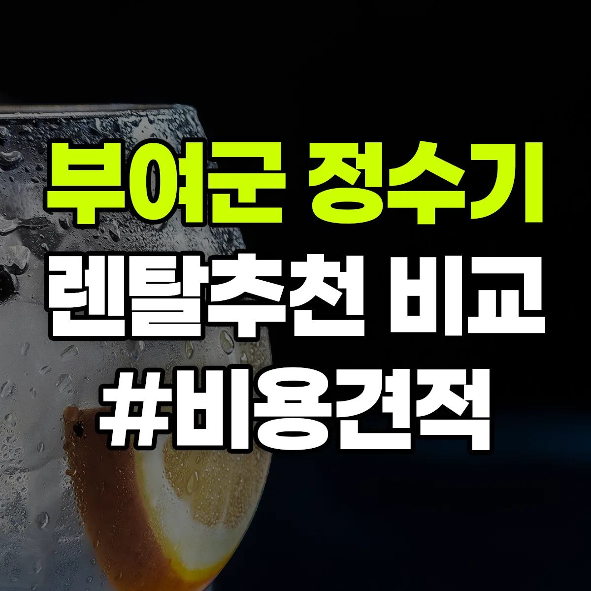 부여군 정수기 렌탈 추천 비교 견적 안내
