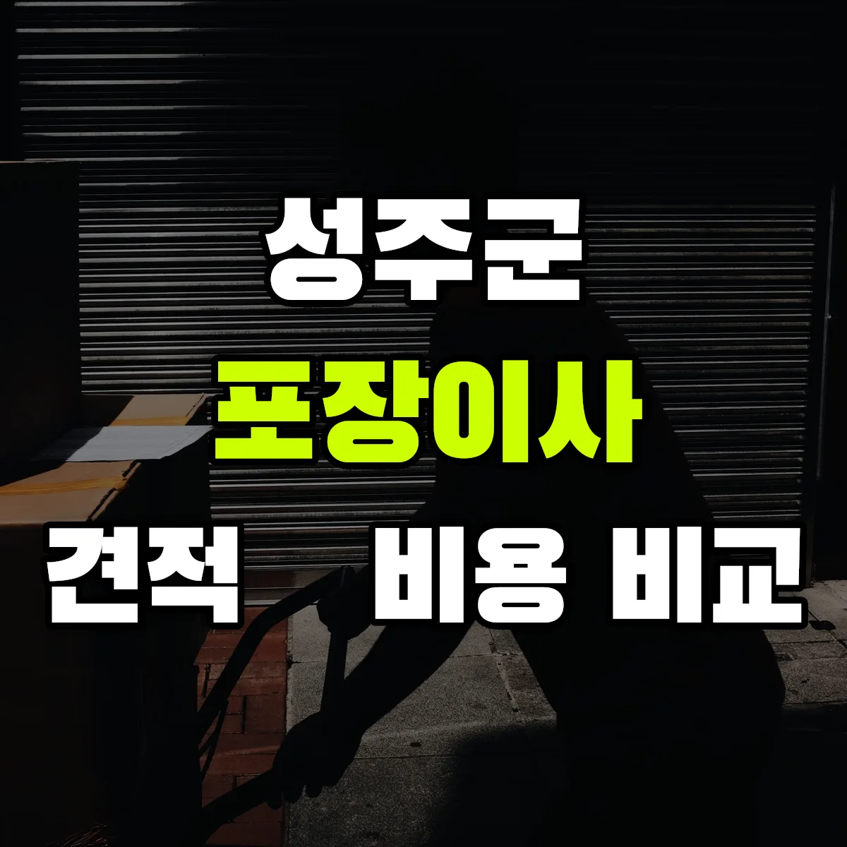 성주 포장이사 견적 비교