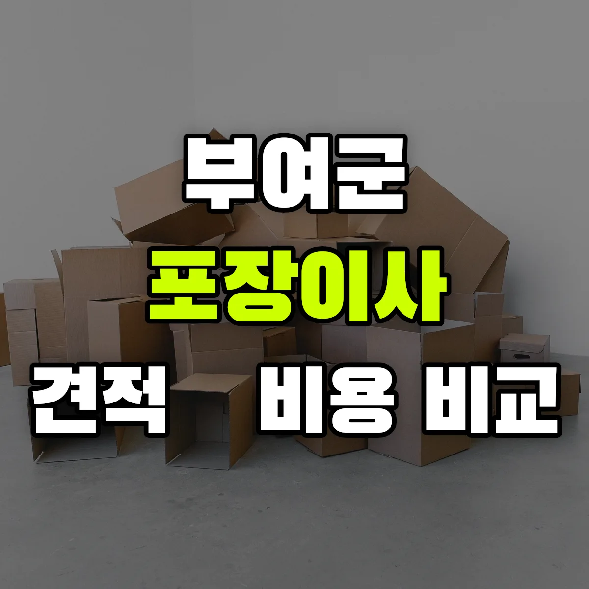 부여 포장이사 견적 비교